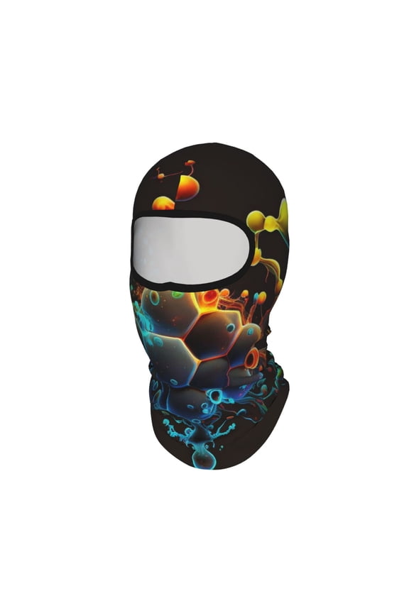 Molecule Acid Chemistry Psychedelic Unisex Balaclava Ski Mask Full Face Cover for Cold Weather & UV Protection, Breathable Cooling Helmet Liner