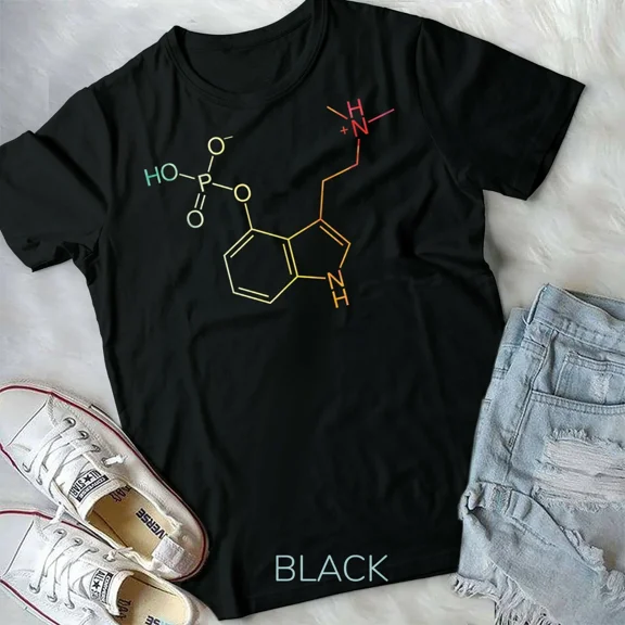 Molecule Chemical Structure, Magic Mushroom and Psychedelic Themed Unisex T-Shirt