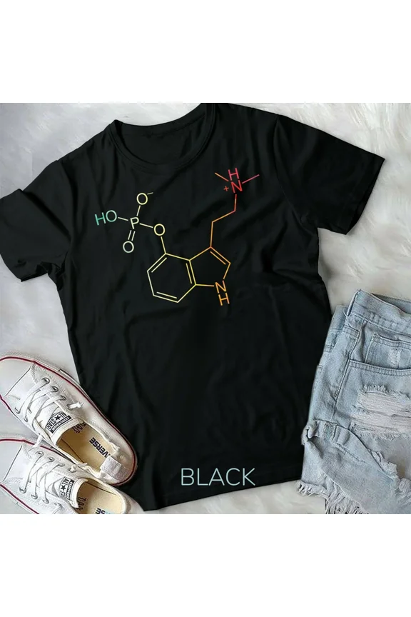 Molecule Chemical Structure, Magic Mushroom and Psychedelic Themed Unisex T-Shirt