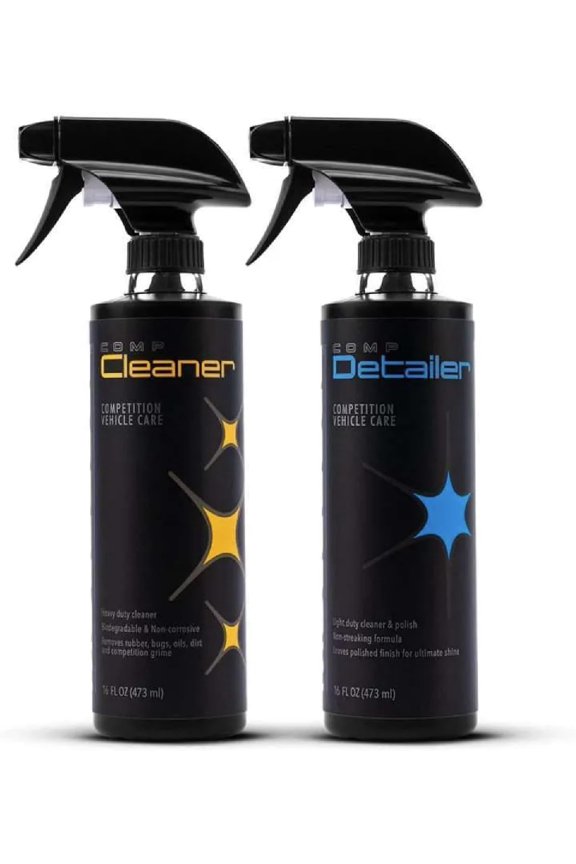Competition Cleaner and Detailer Kit, Spray on and wipe off solution, Heavy duty cleaner, Removes Rubber Marks, Oils, and Dirt, 16 Ounces (1 Kit)