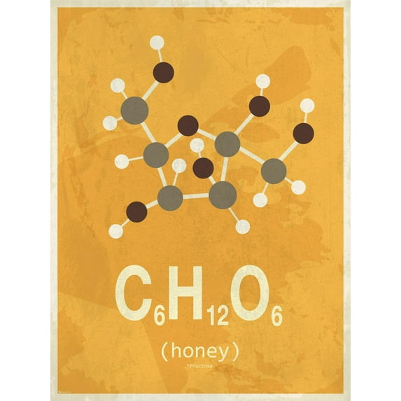 Art.com Molecule Honey Art Print, 18" x 24"