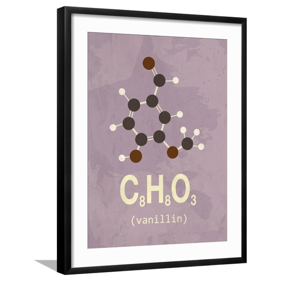 Art.com Molecule Vanilin Art Print by TypeLike, Black Frame Wall Art, 23" x 29"