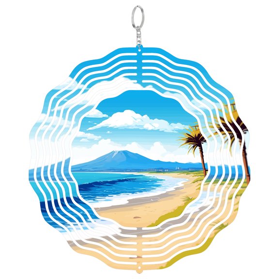 Moledo Beach Portugal Coast 3D Wind Spinner Kinetic Hanging Ornament Outdoor Garden Decor Surfing Spot Gift