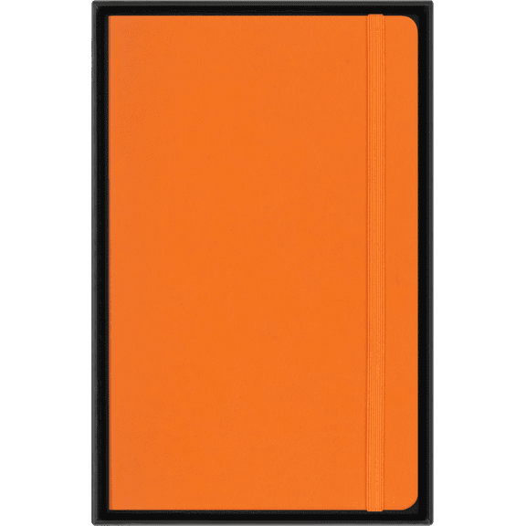 Molekine Precious & Ethical Notebook with Gift Box, Vegan Soft Cover, Imitation Leather, Large (5" x 8.25"), Ruled, Orange, 176 Pages