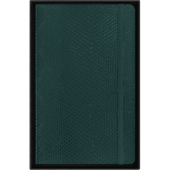 Molekine Precious & Ethical Notebook with Gift Box, Vegan Soft Cover, Imitation Python, Large (5" x 8.25"), Ruled, Green, 176 Pages