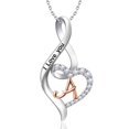 thumbnail image 1 of Molenia Heart Initial Necklace for Women, 925 Sterling Silver Heart Letter A Pendant Necklace Jewelry Gifts for Her Wife Mom Women, 1 of 9