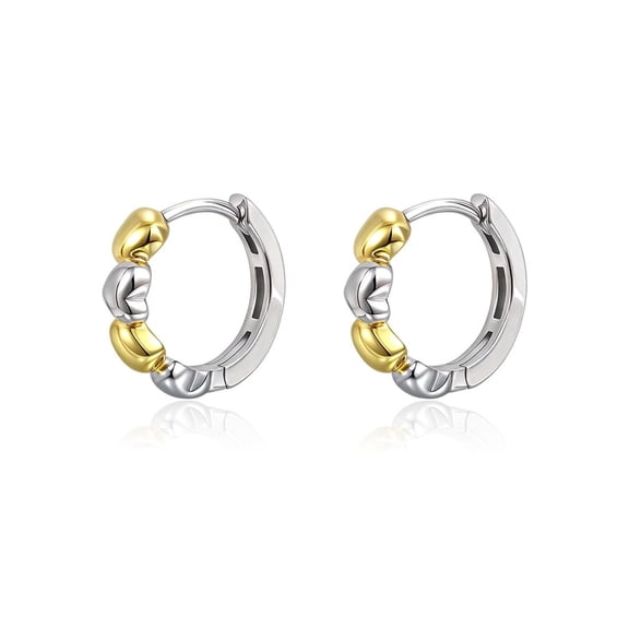 Molenia Huggie Hoop Earrings for Women, 14k Gold Plated 925 Sterling Silver Heart Hoop Earrings, Minimalist Elegant Jewelry Birthday Anniversary Gifts for Her Mom Wife