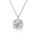 thumbnail image 1 of Molenia Moissanite Necklace for Women, 1 CT D Color VVS1 Lab Created Round Cut Cushion Halo Diamond Pendant, 18K Gold Plated 925 Sterling Silver Necklaces Jewelry Birthday Gifts for Wife Mom, 1 of 8