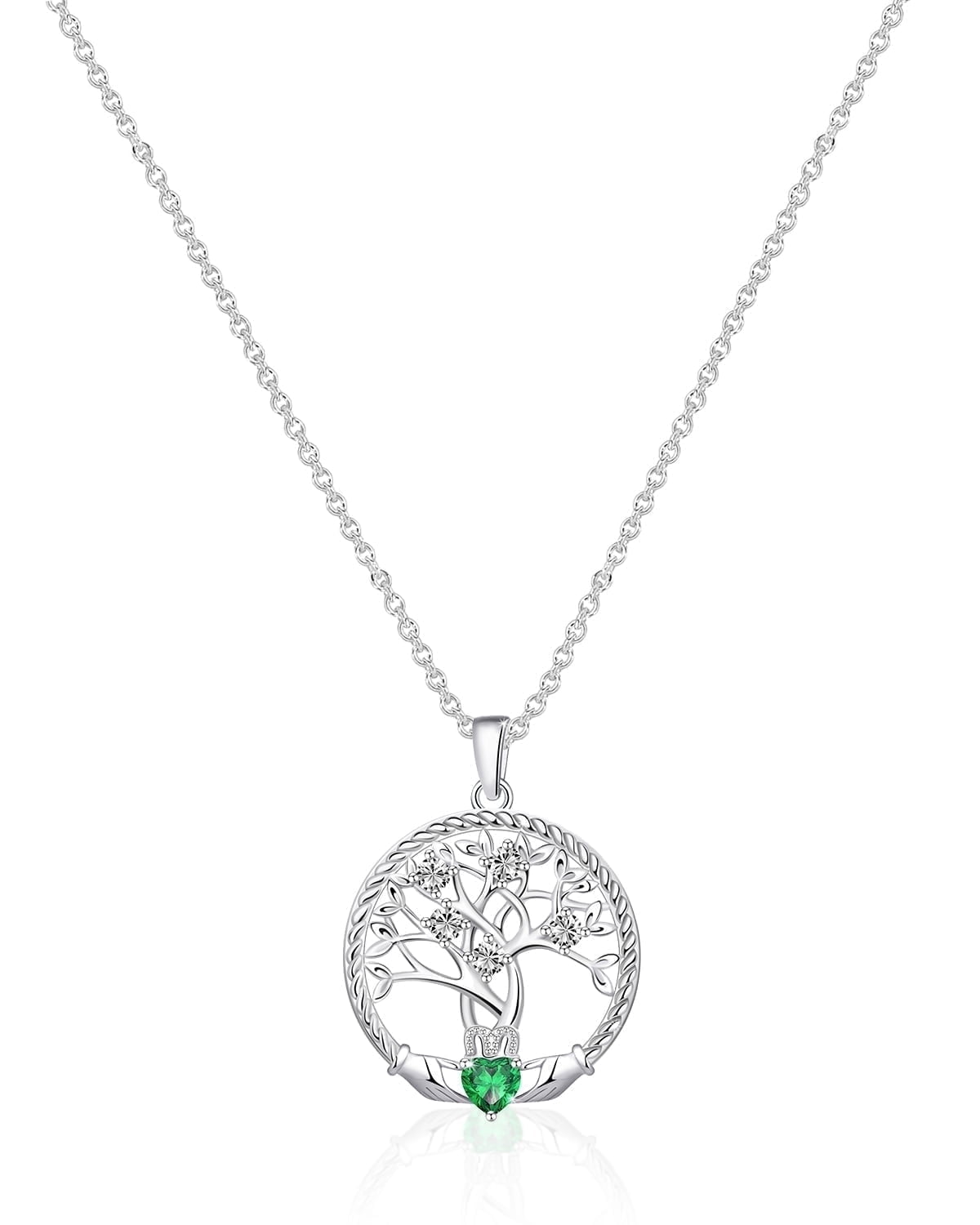REDSUN Tree Of Life Necklace - 925 Sterling Silver & Ebony Wood Pendant For Women & Men