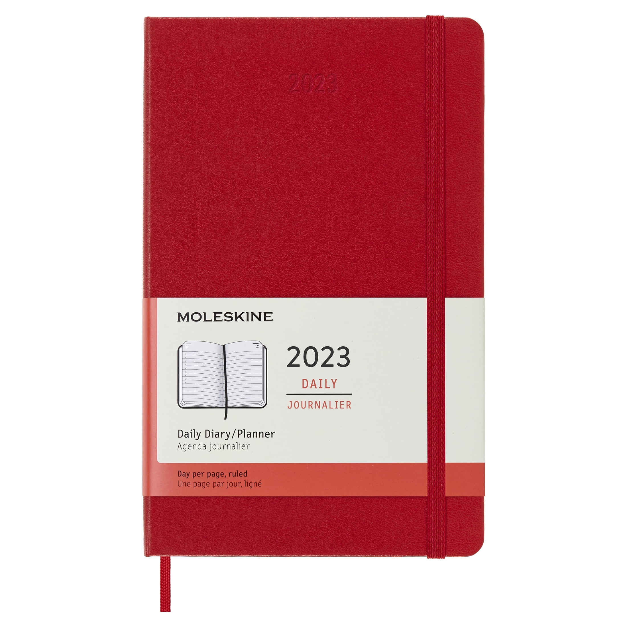 Moleskine 2023 Daily Planner, 12M, Large, Scarlet Red, Hard Cover (5 x 8.25) (Calendar