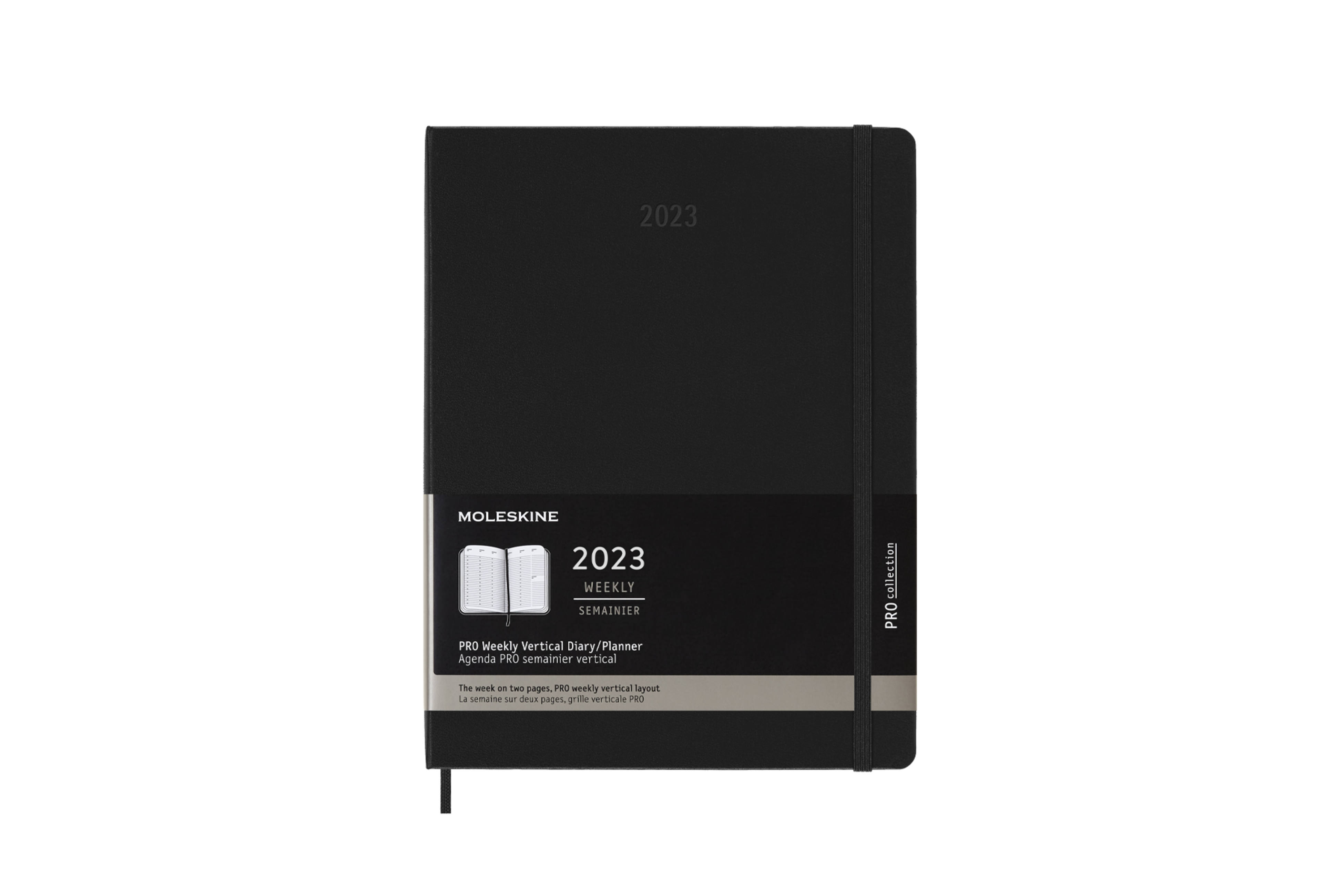 Moleskine 2023 Professional Vertical Weekly Planner, 12M, Extra Large, Black, Hard Cover (7.5 x