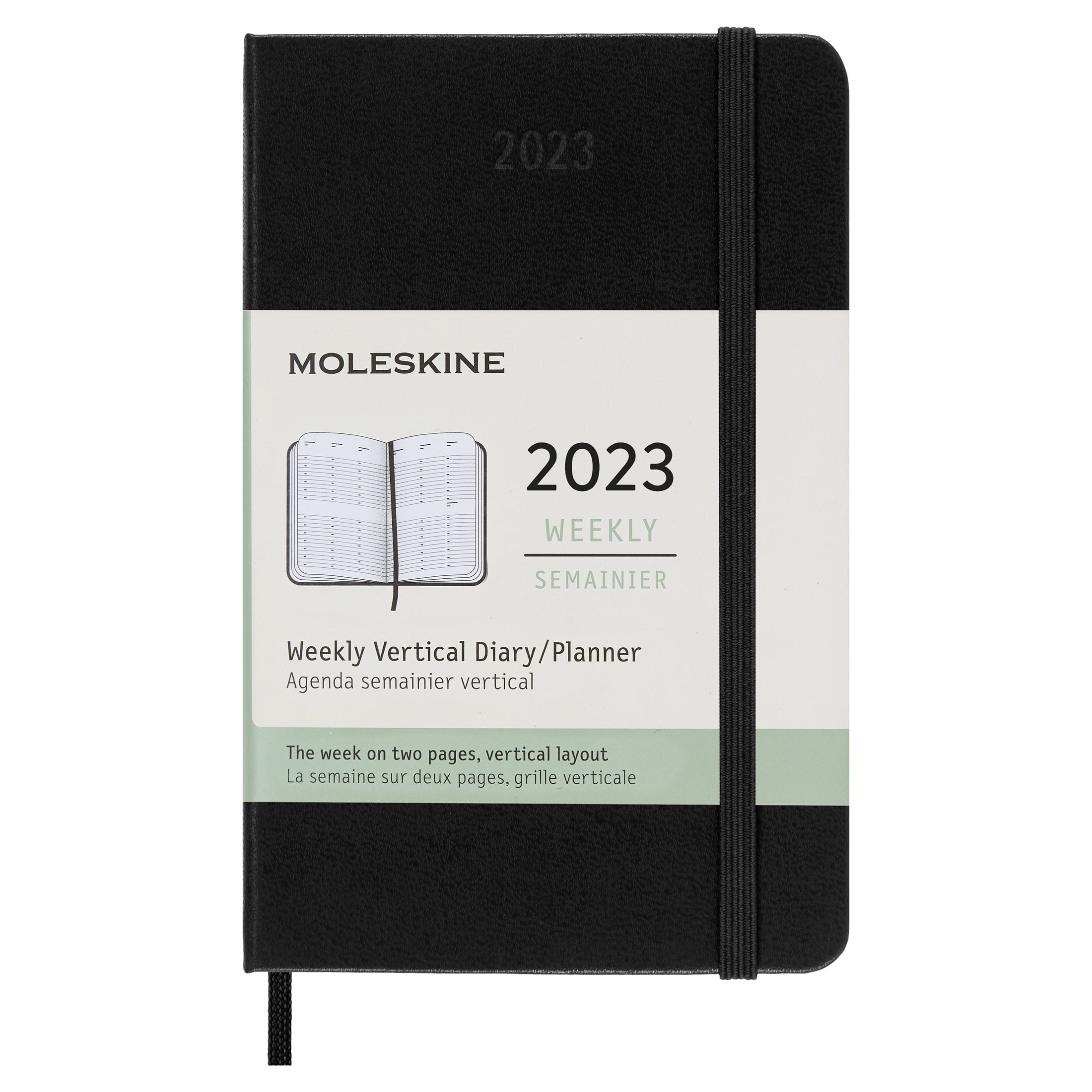 Moleskine 2023 Weekly Vertical Planner, 12M, Pocket, Black, Hard Cover (3.5 x 5.5) (Calendar