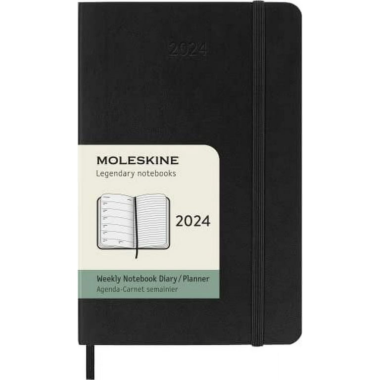 Moleskine 2024 Weekly Planner, 12M, Pocket, Black, Soft Cover (3.5 x 5.5) 