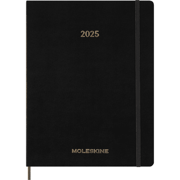 Moleskine 2025 13-Month Essential Planner, Soft Cover, Weekly Vertical, XXL (8.5" x 11"), Black