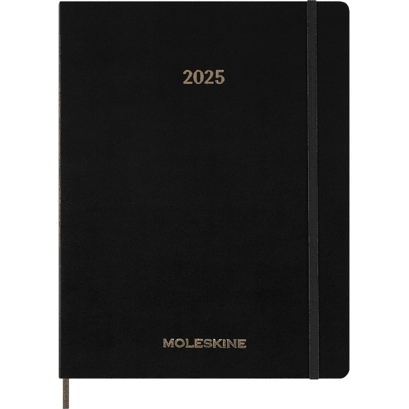 Moleskine 2025 13-Month Essential Planner, Soft Cover, Weekly Vertical, XXL (8.5" x 11"), Black