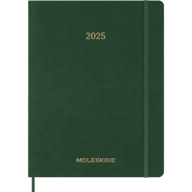 Moleskine 2025 13-Month Essential Planner, Soft Cover, Weekly Vertical, XXL (8.5" x 11"), Myrtle Green
