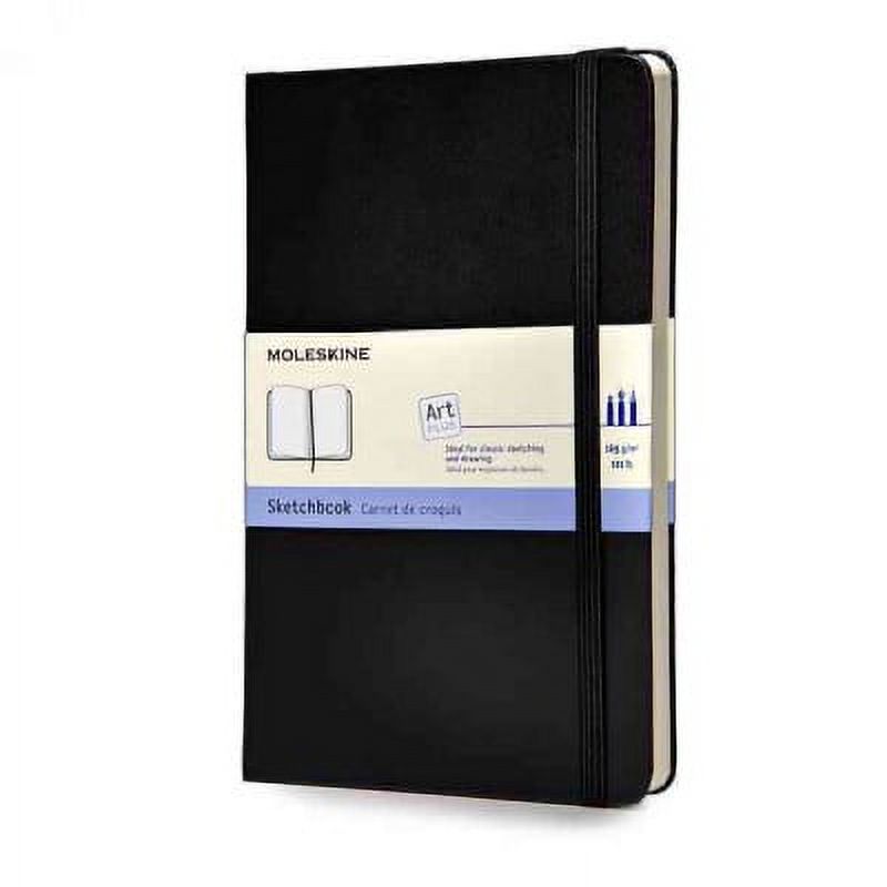 Moleskine Art Plus Sketchbook, Large, Plain, Black, Hard Cover (5 x 8.