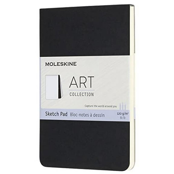 Moleskine Art Sketch Pad, Soft Cover, Pocket (3.5" x 5.5") Plain/Blank, Black, 48 Pages