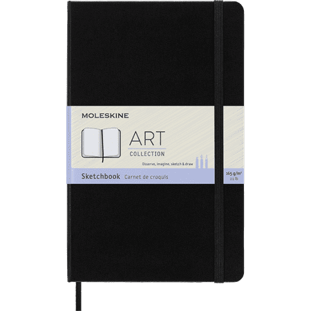 Moleskine Art Sketchbook, Hard Cover, Large (5" x 8.25"), Plain, Black