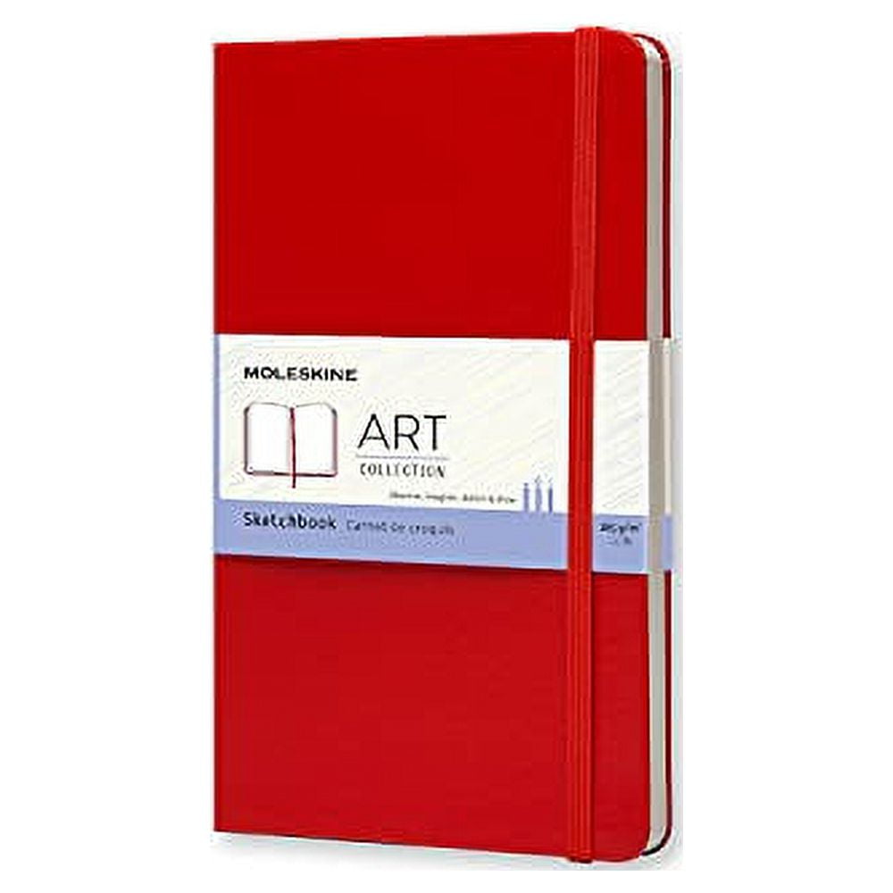 Moleskine Art Sketchbook, Hard Cover, Large (5 x 8.25) Plain/Blank,  Scarlet Red, 104 Pages 