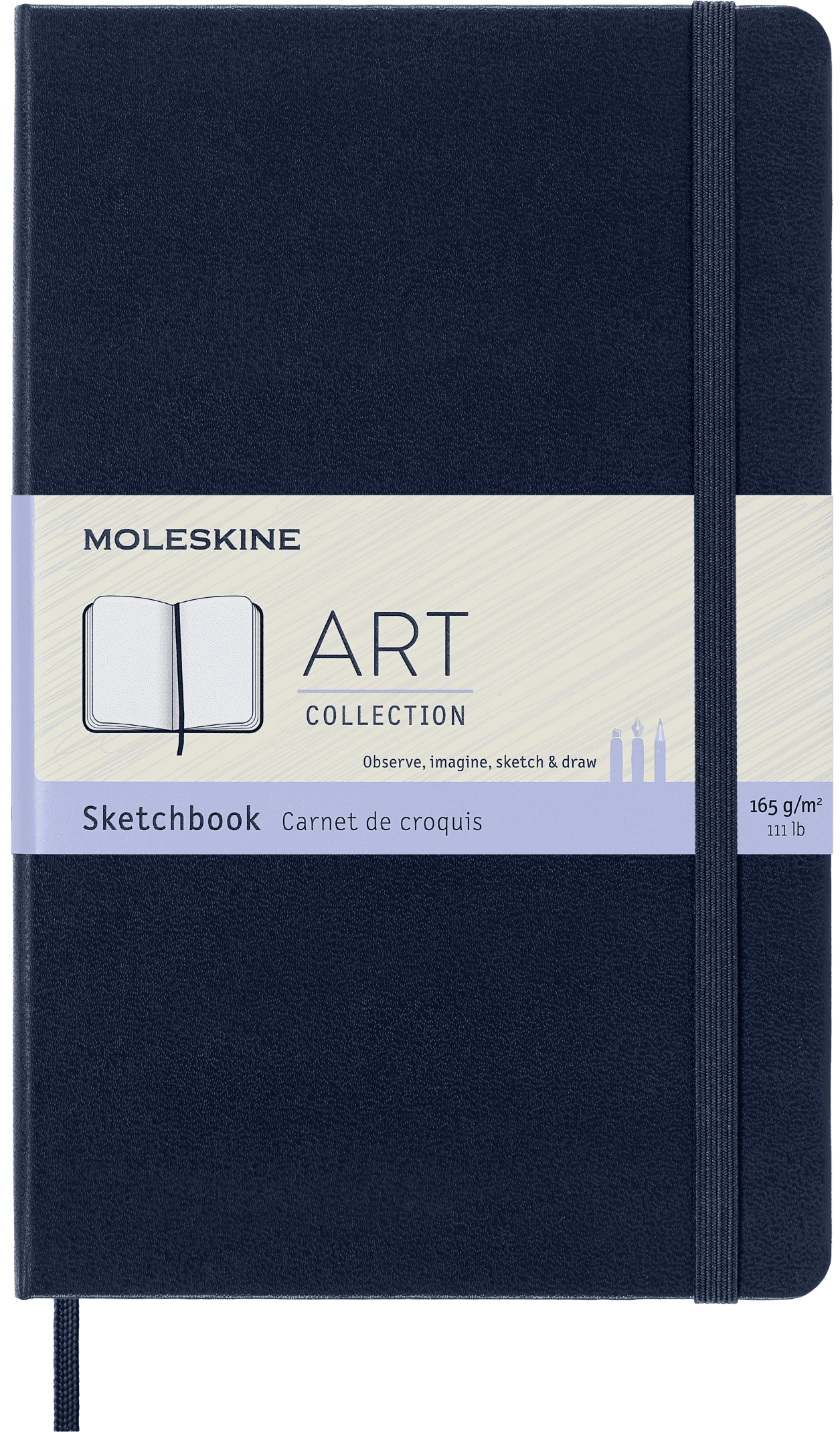 Moleskine Art Sketchbook, Hard Cover, Large (5" x 8.25"), Plain, Sapphire Blue