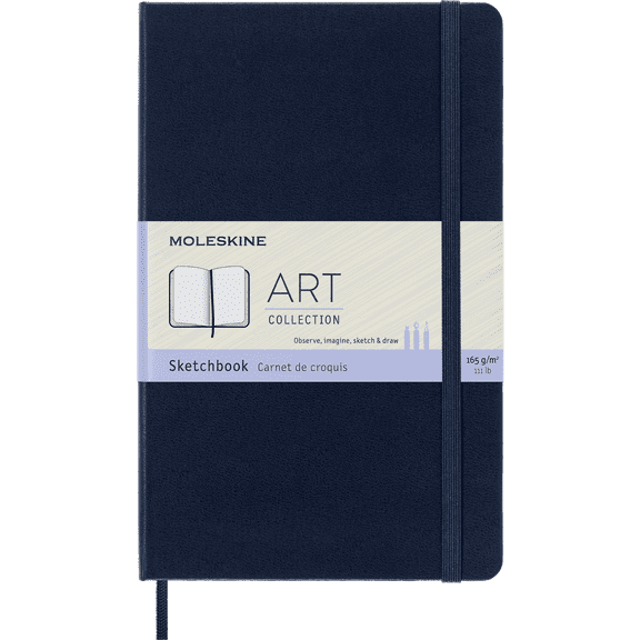 Moleskine Art Sketchbook, Hard Cover, Large (5" x 8.25"), Plain, Sapphire Blue