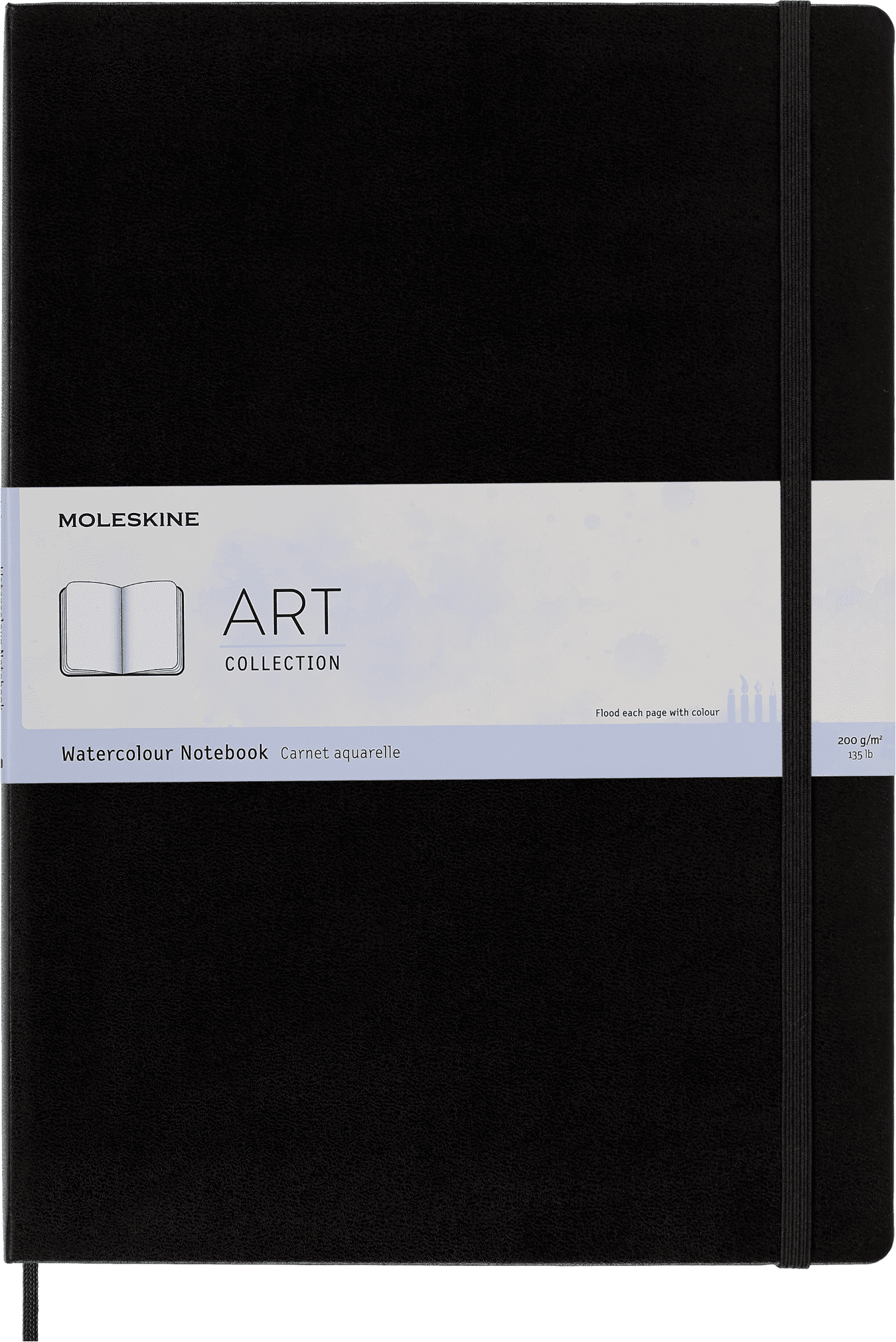 Moleskine Art Watercolour Notebook, Hard Cover, A3 (11.75" x 16.5"), Plain, Black
