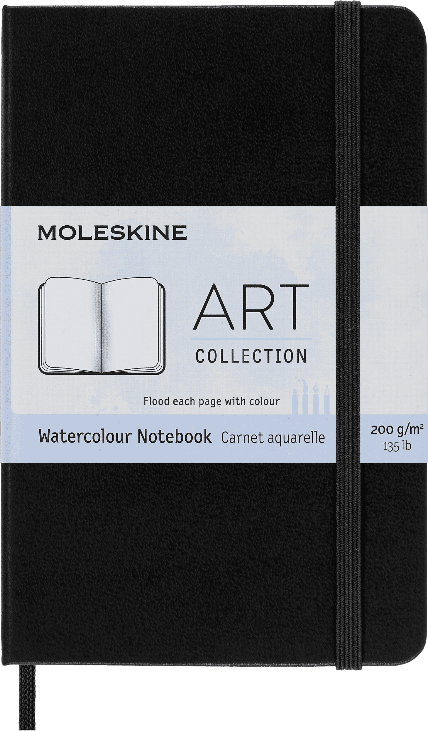 Moleskine Art Watercolour Notebook, Hard Cover, Pocket (3.5" x 5.5"), Plain, Black