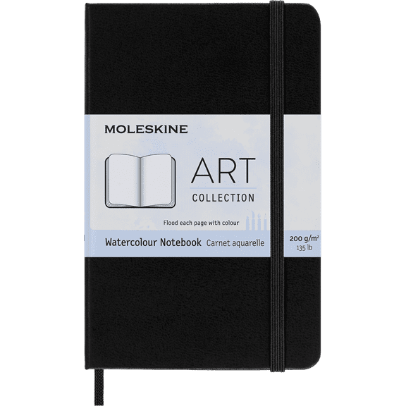 Moleskine Art Watercolour Notebook, Hard Cover, Pocket (3.5" x 5.5"), Plain, Black