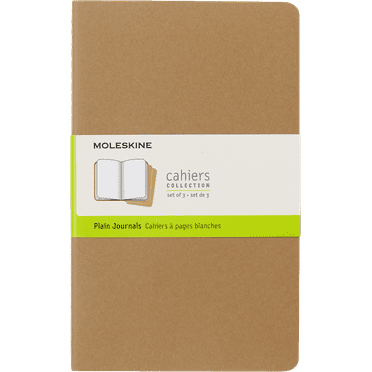 Moleskine Cahier Journals (Set of 3), Large (5" x 8.25"), Plain, Kraft Brown