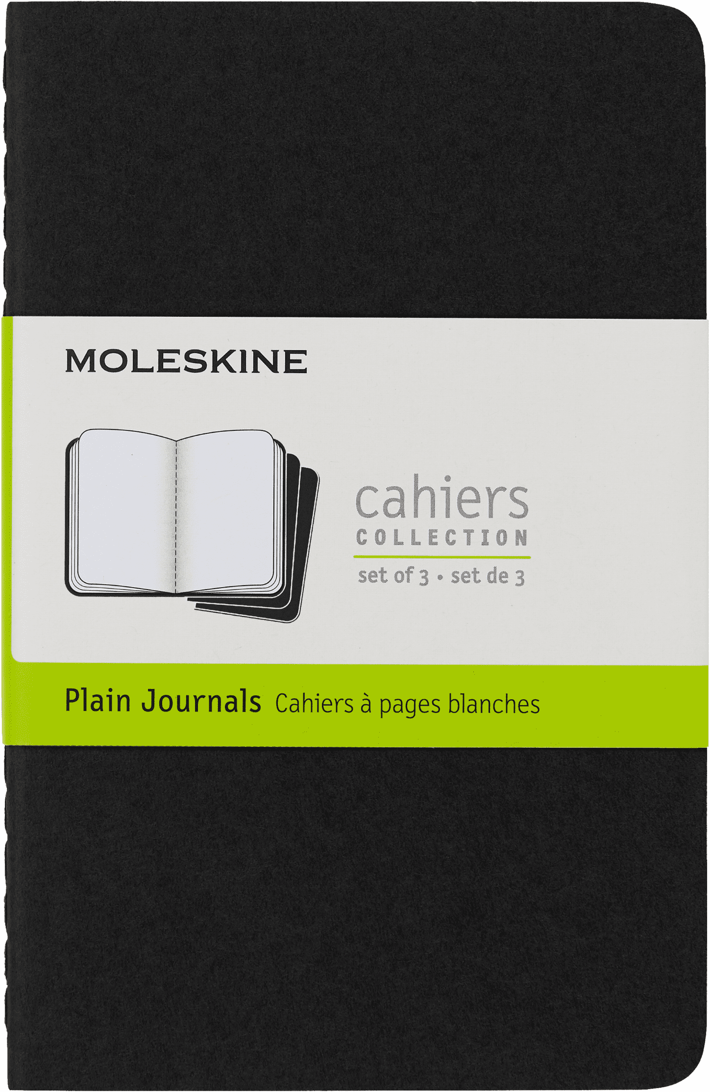 Moleskine Cahier Journals (Set of 3), Pocket (3.5" x 5.5"), Plain, Black