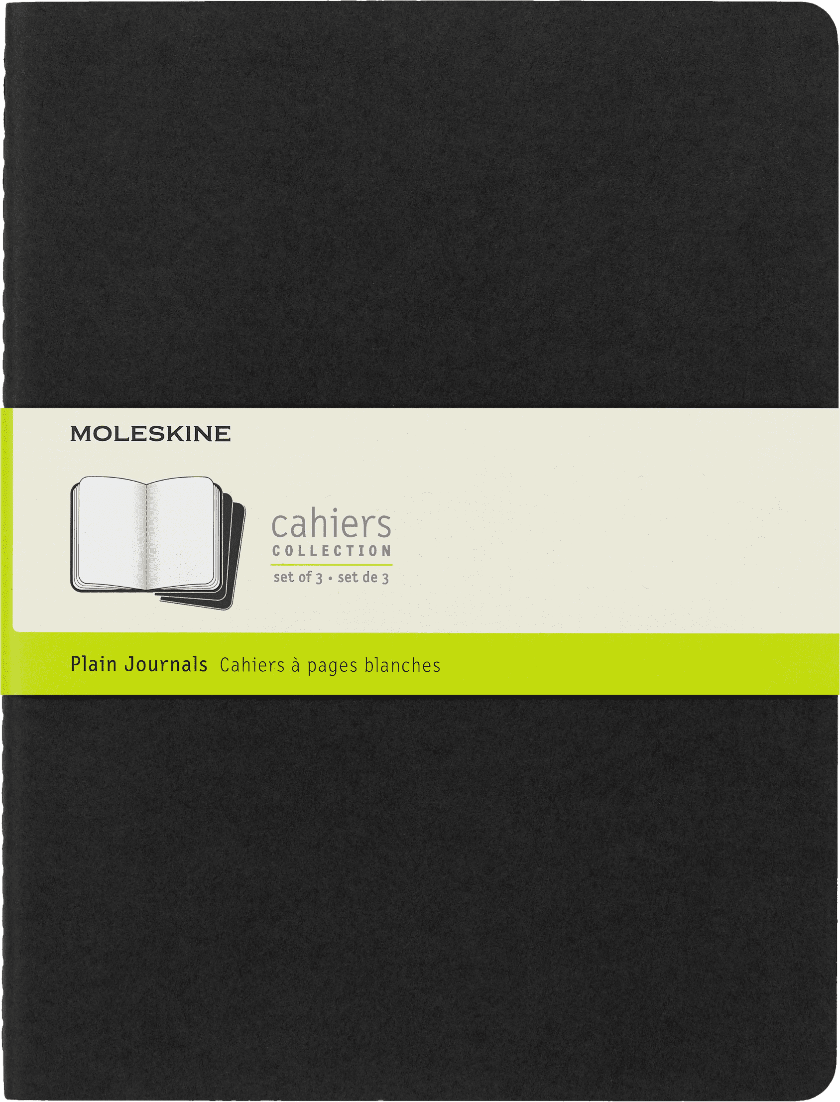 Moleskine Cahier Journals (Set of 3), XL (7.5" x 10"), Plain, Black