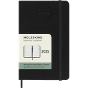 Moleskine Classic 12 Month 2025 Weekly Horizontal Planner, Hard Cover, Pocket (3.5" x 5.5"), Black, 144 Pages