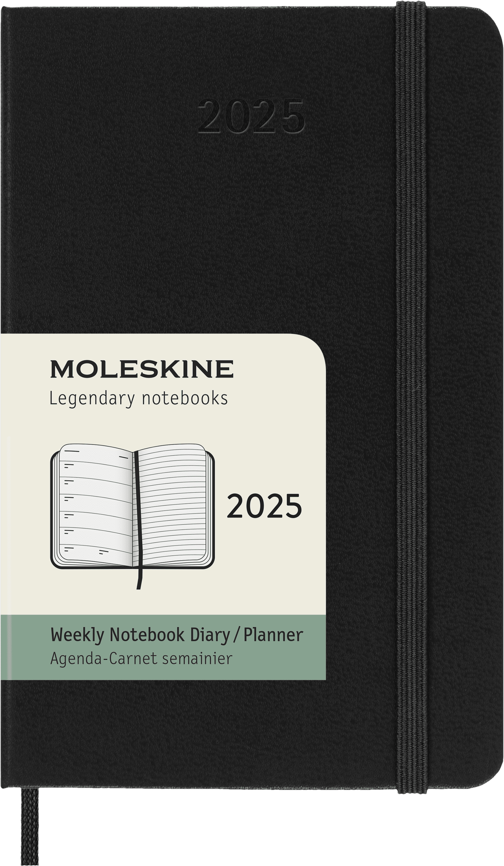 Moleskine Classic 12 Month 2025 Weekly Planner, Hard Cover, Pocket (3.5" x 5.5"), Black, 144 Pages