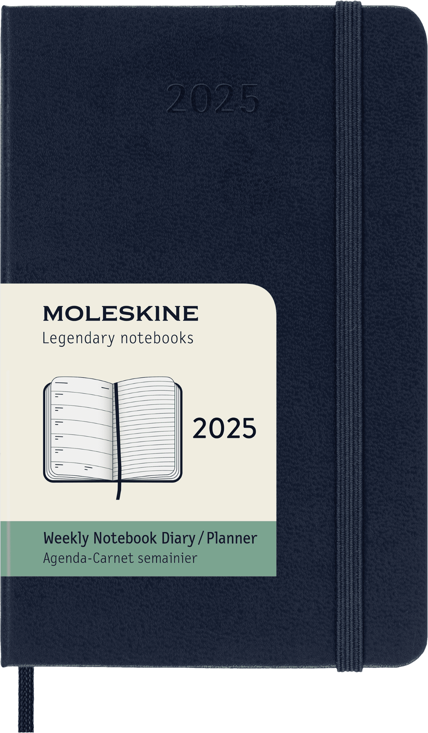 Moleskine Classic 12 Month 2025 Weekly Planner, Hard Cover, Pocket (3.5" x 5.5"), Sapphire Blue, 144 Pages