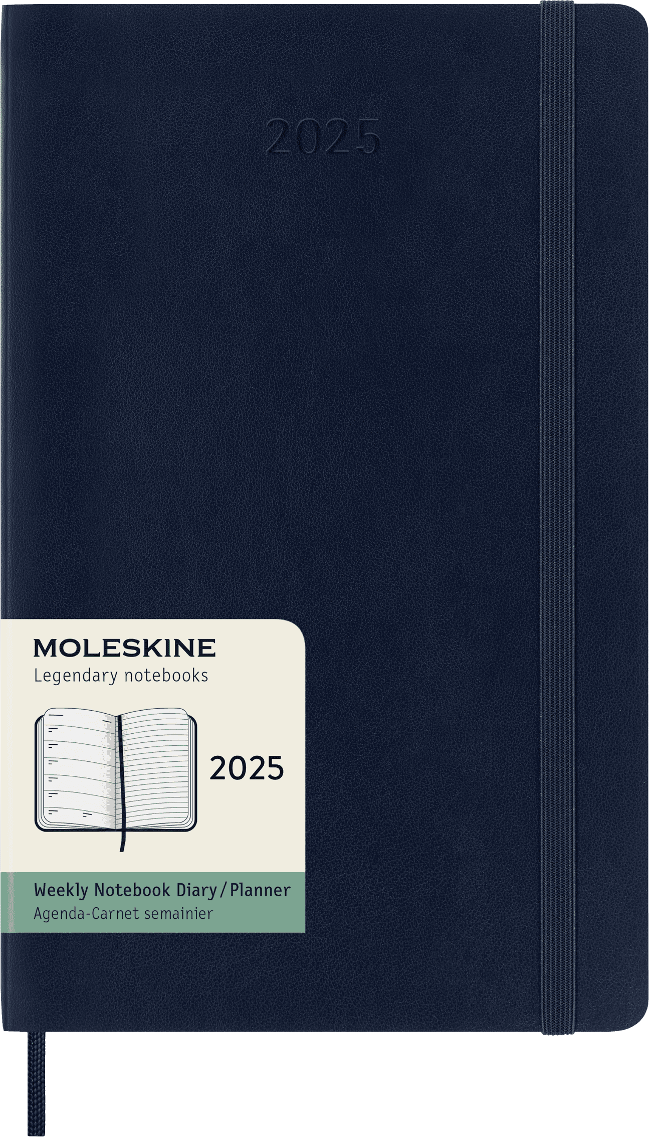 Moleskine Classic 12 Month 2025 Weekly Planner, Soft Cover, Large (5" x 8.25"), Sapphire Blue