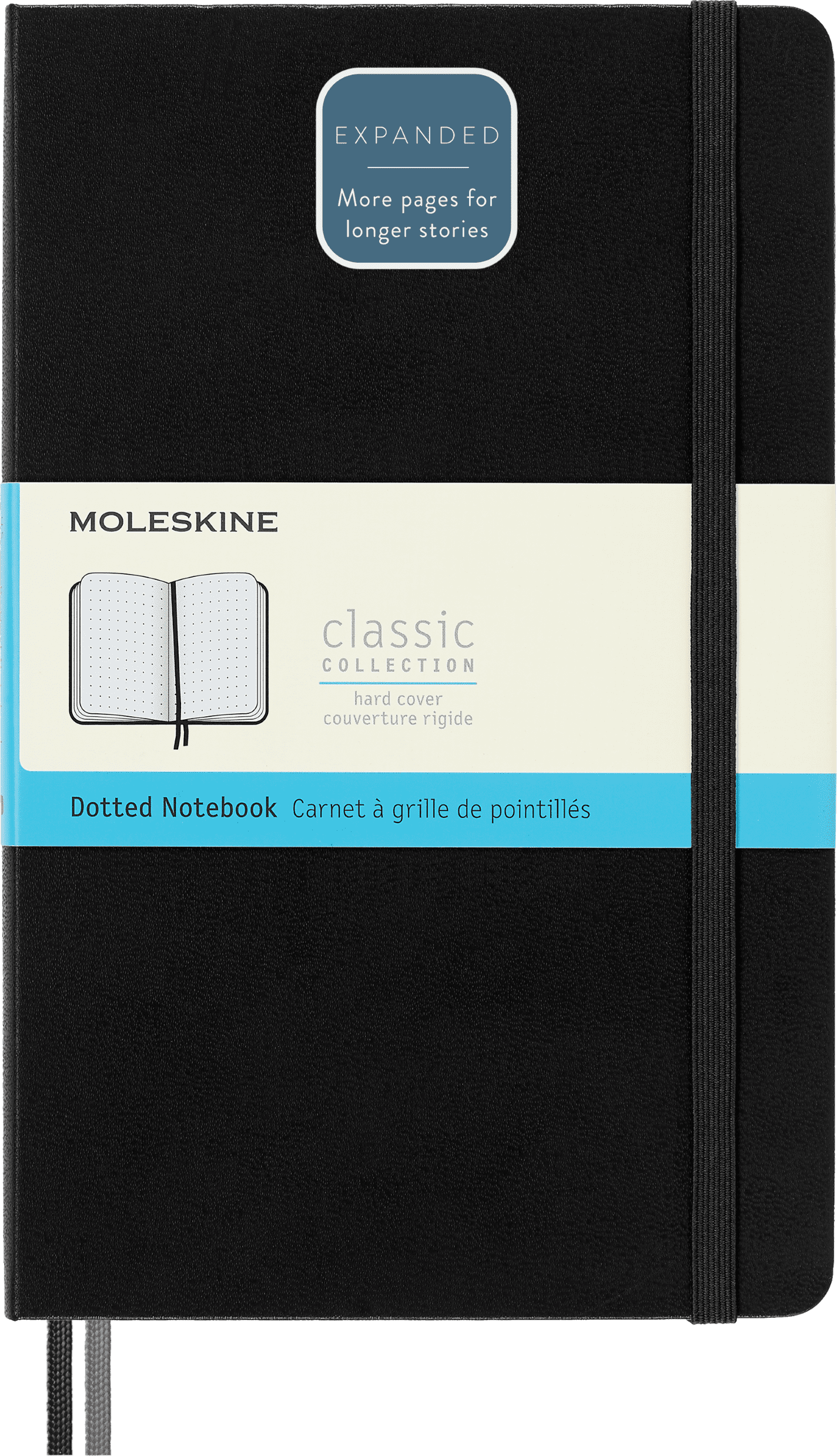 Moleskine Classic Expanded Notebook, Hard Cover, Large (5" x 8.25"), Dotted, Black