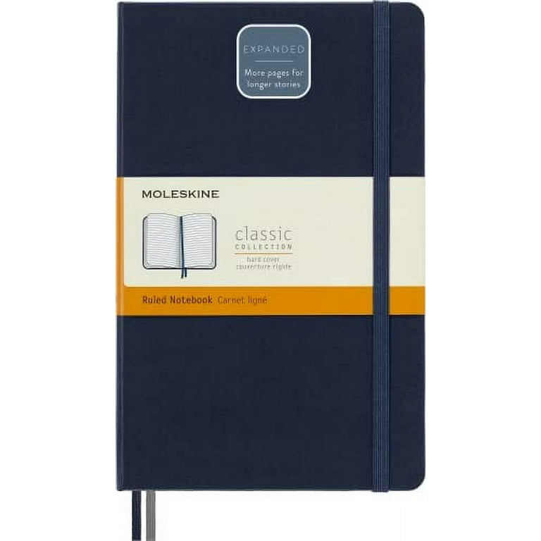 Moleskine Classic Expanded Notebook Hard Cover Large Ruled Blue
