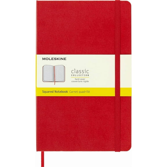 Moleskine Classic Notebook, 5" x 825", Red, 240 Pages