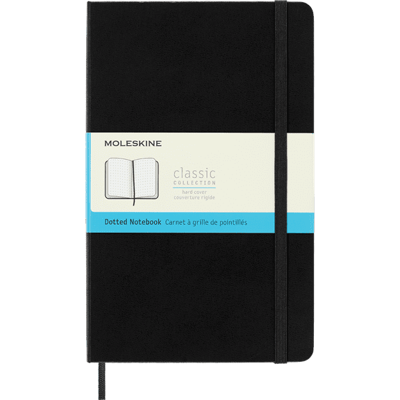 Moleskine Classic Notebook, Dotted, Hard Cover, Large (5" x 8.25"), Black