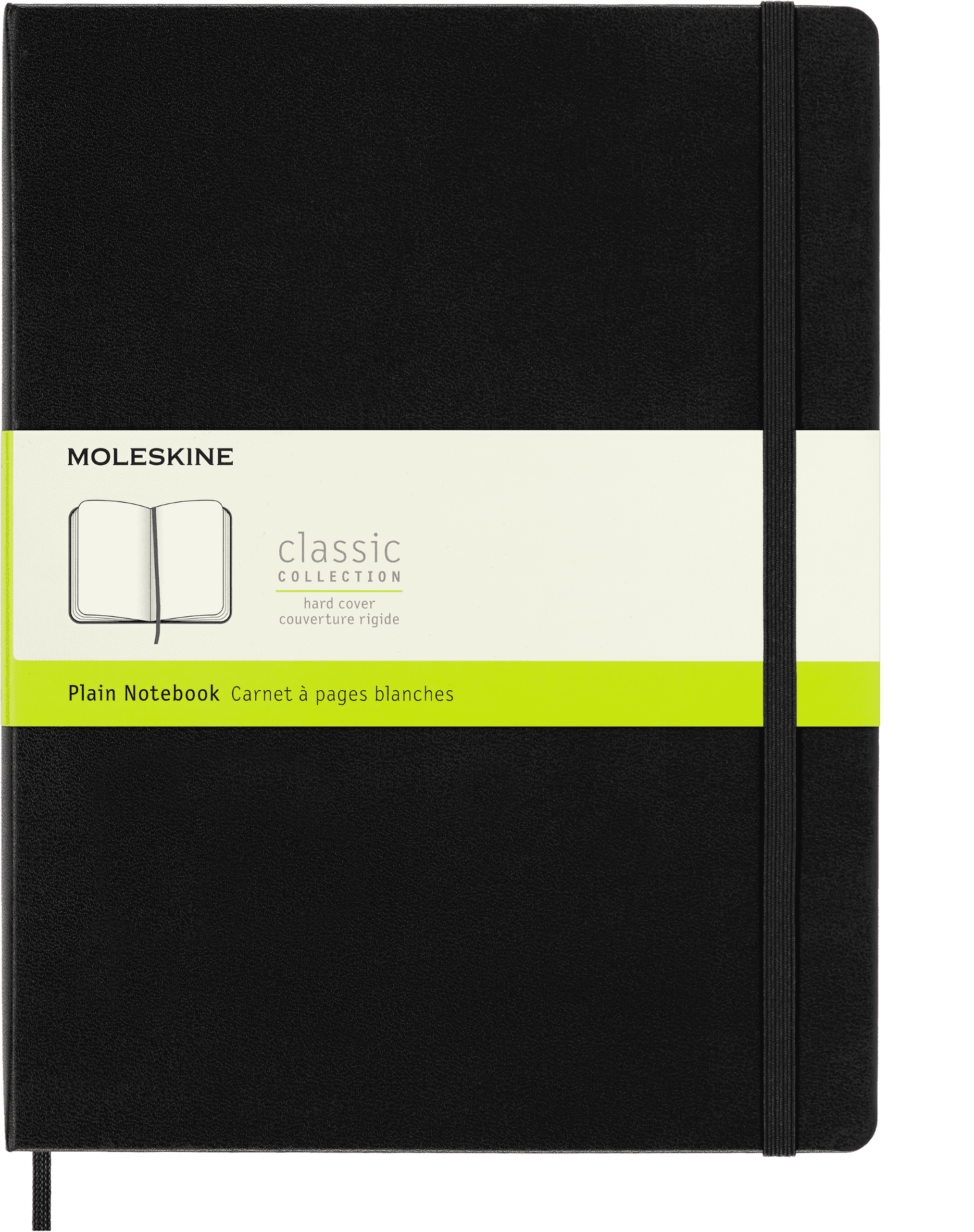 Moleskine Classic Notebook, Hard Cover, XL (7.5" x 9.75"), Plain, Black