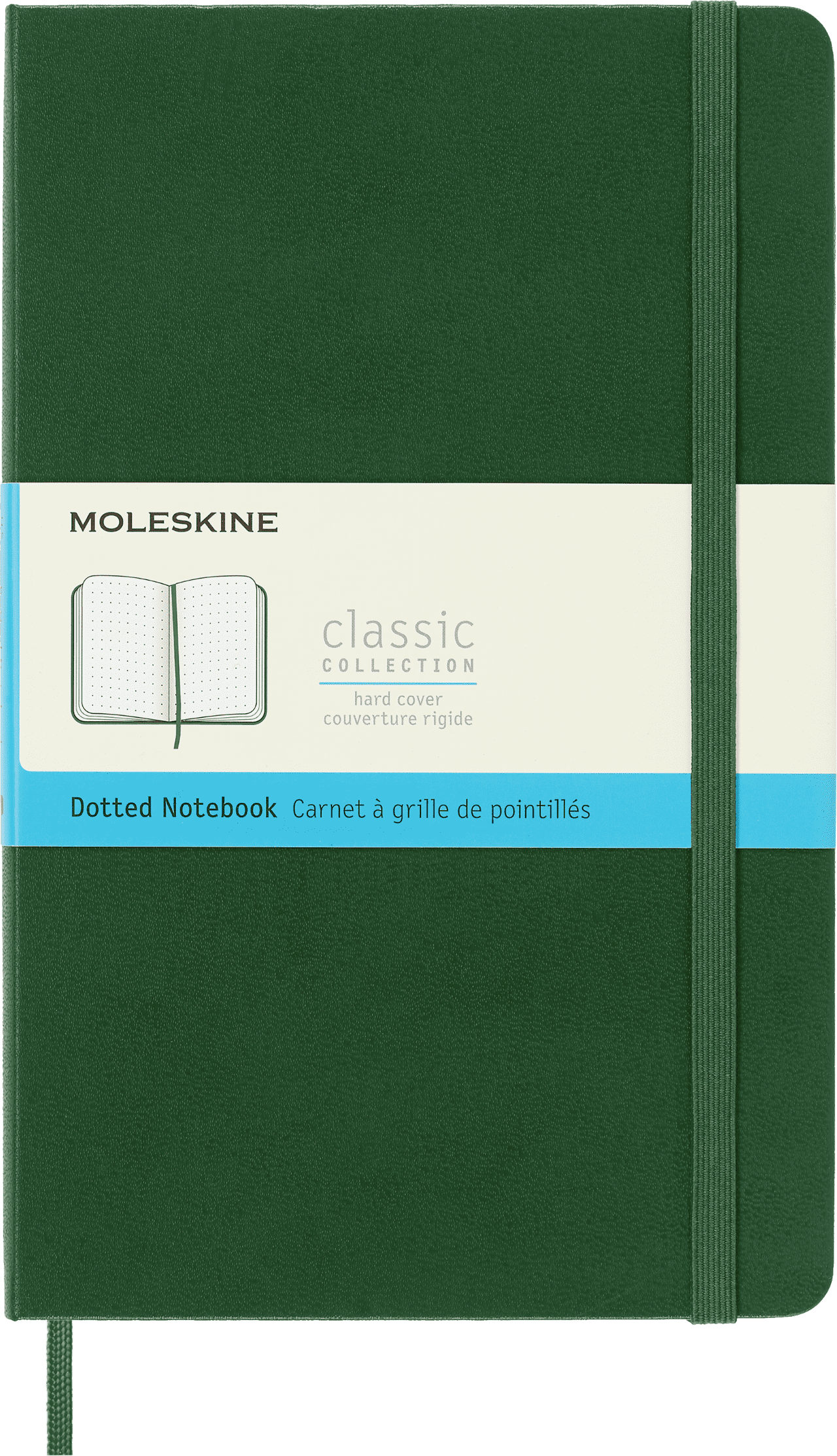 Moleskine Classic Notebook, Hard Cover, Large (5" x 8.25"), Dotted, Myrtle Green