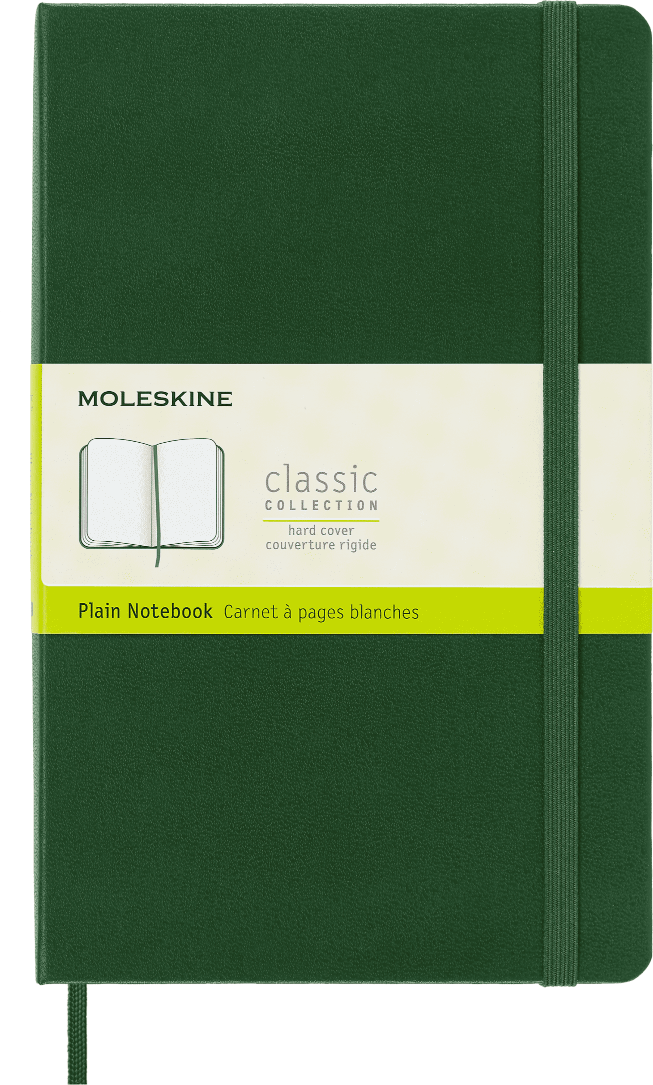 Moleskine Classic Notebook, Hard Cover, Large (5" x 8.25"), Plain, Myrtle Green