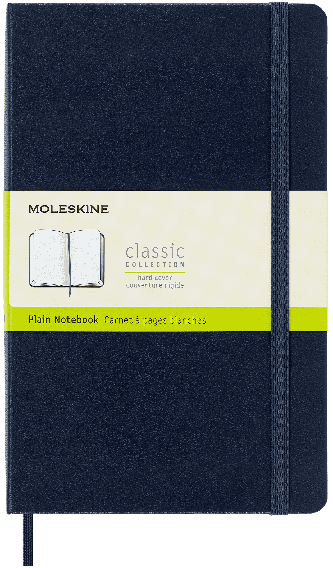 Moleskine Classic Notebook, Hard Cover, Large (5" x 8.25"), Plain, Sapphire Blue