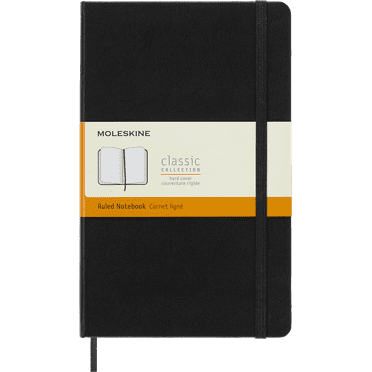 Moleskine Classic Notebook, Hard Cover, Large (5" x 8.25"), Ruled, Black