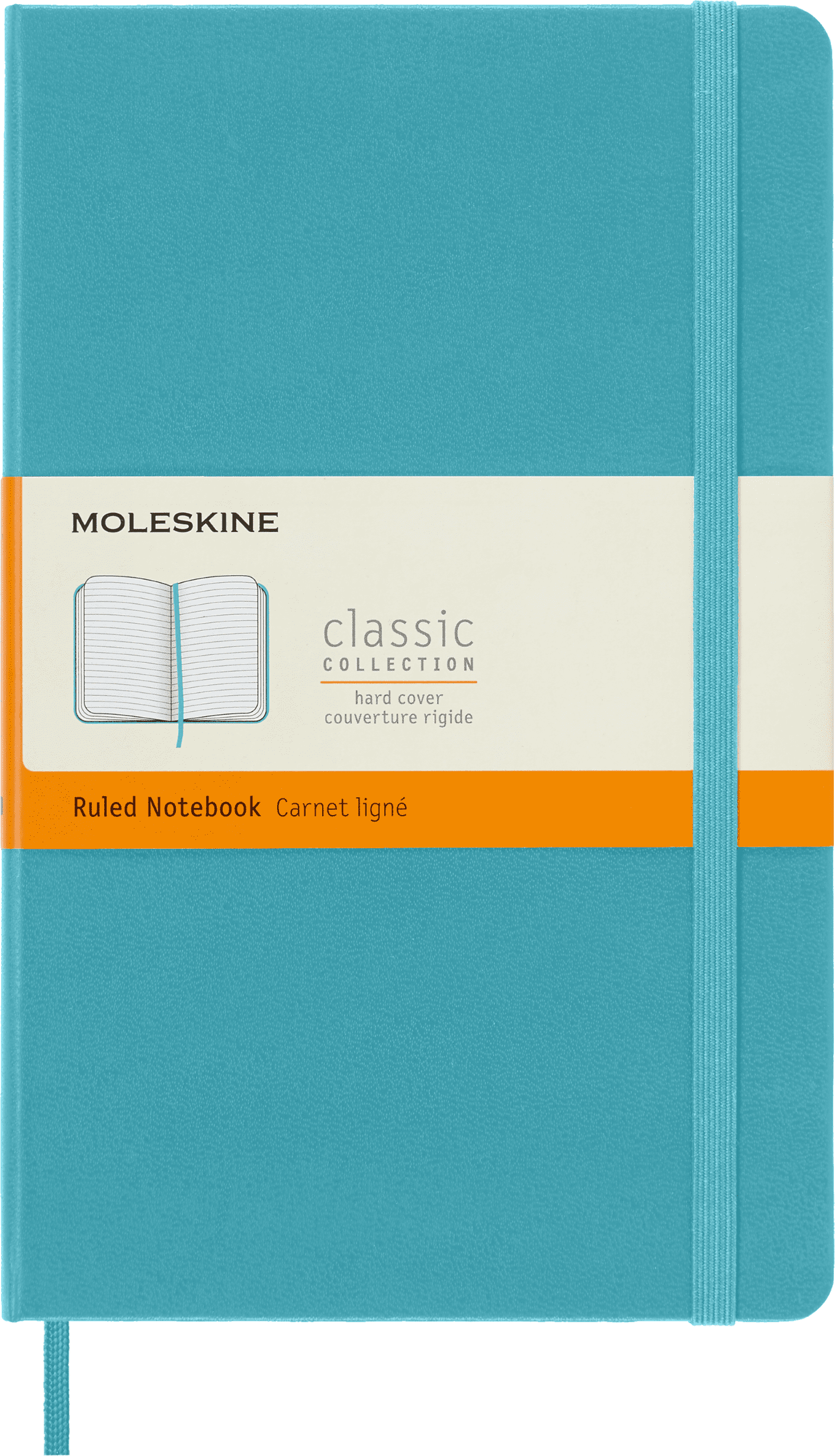 Moleskine Classic Notebook, Hard Cover, Large (5" x 8.25"), Ruled, Blue Reef