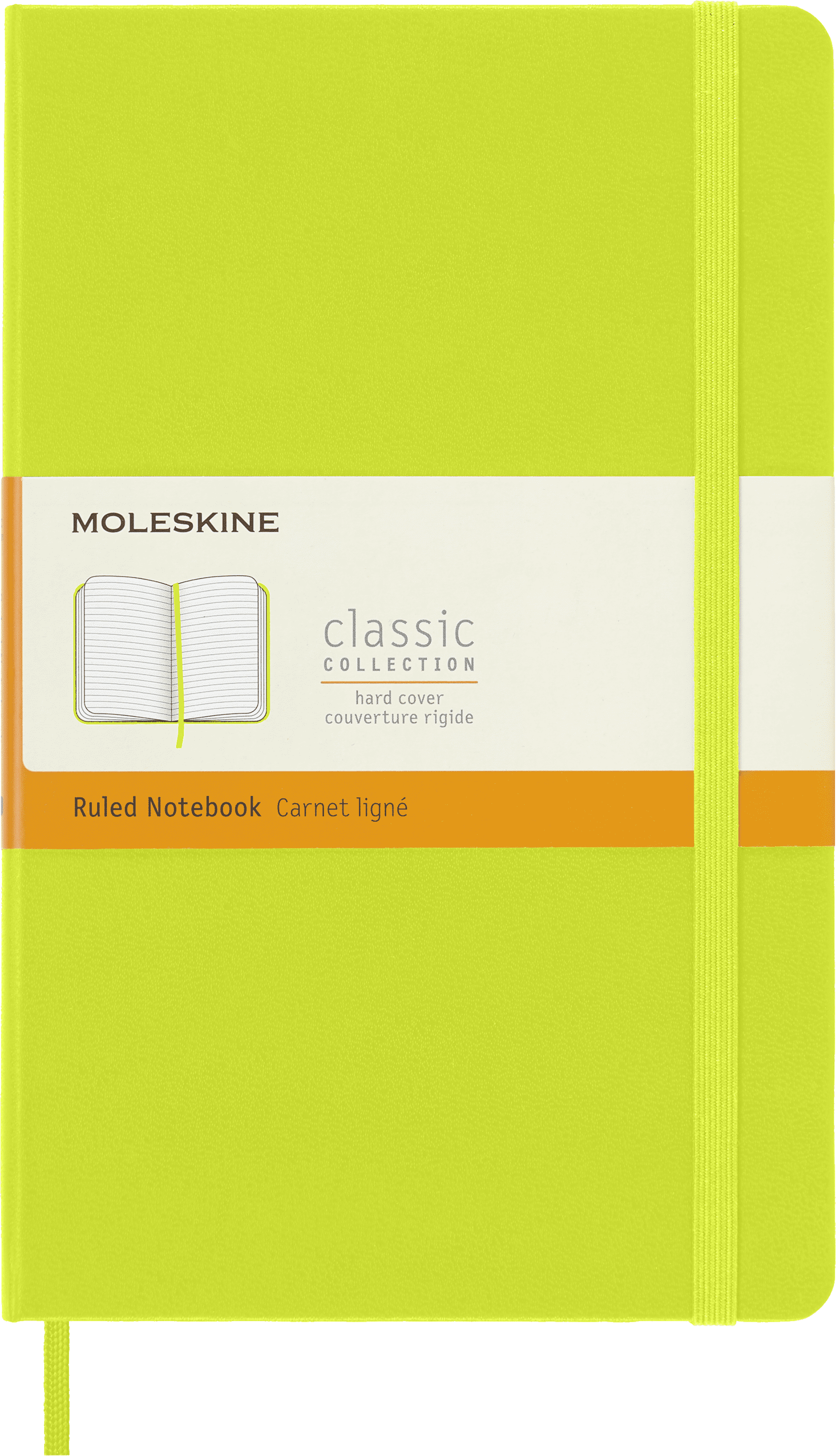 Moleskine Classic Notebook, Hard Cover, Large (5" x 8.25"), Ruled, Lemon Green