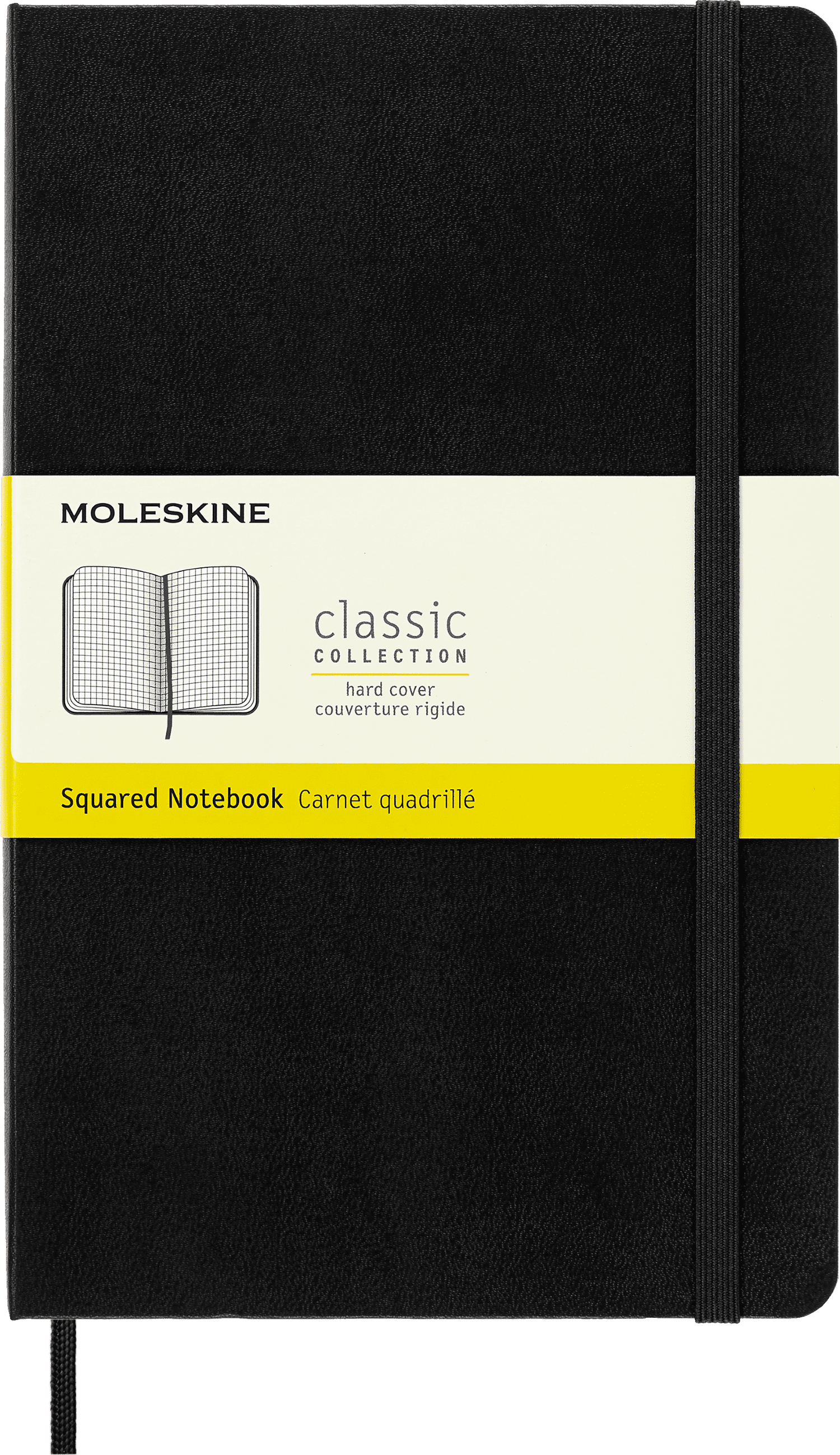 Moleskine Classic Notebook, Hard Cover, Large (5" x 8.25"), Squared, Black,