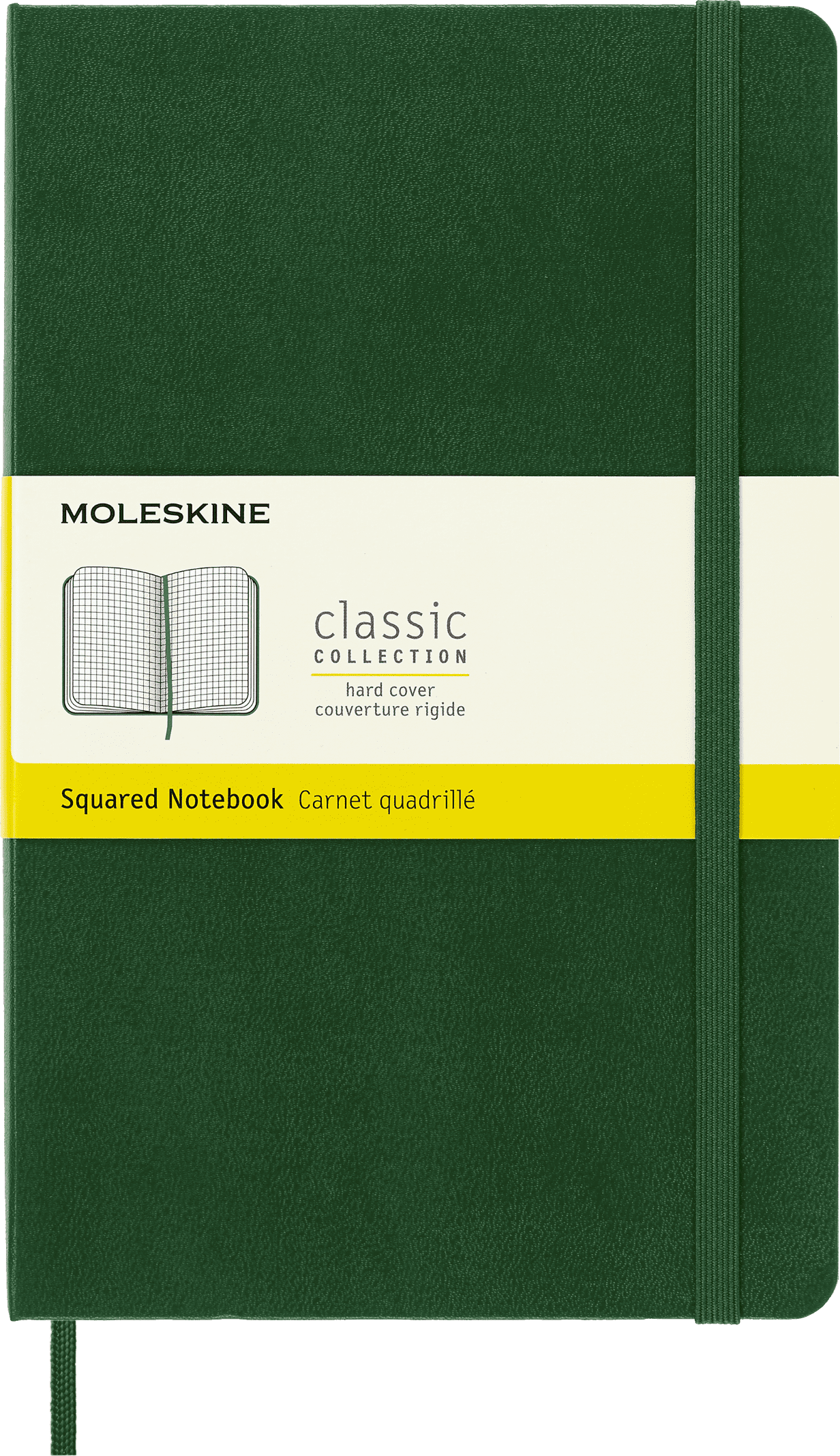 Moleskine Classic Notebook, Hard Cover, Large (5" x 8.25"), Squared, Myrtle Green