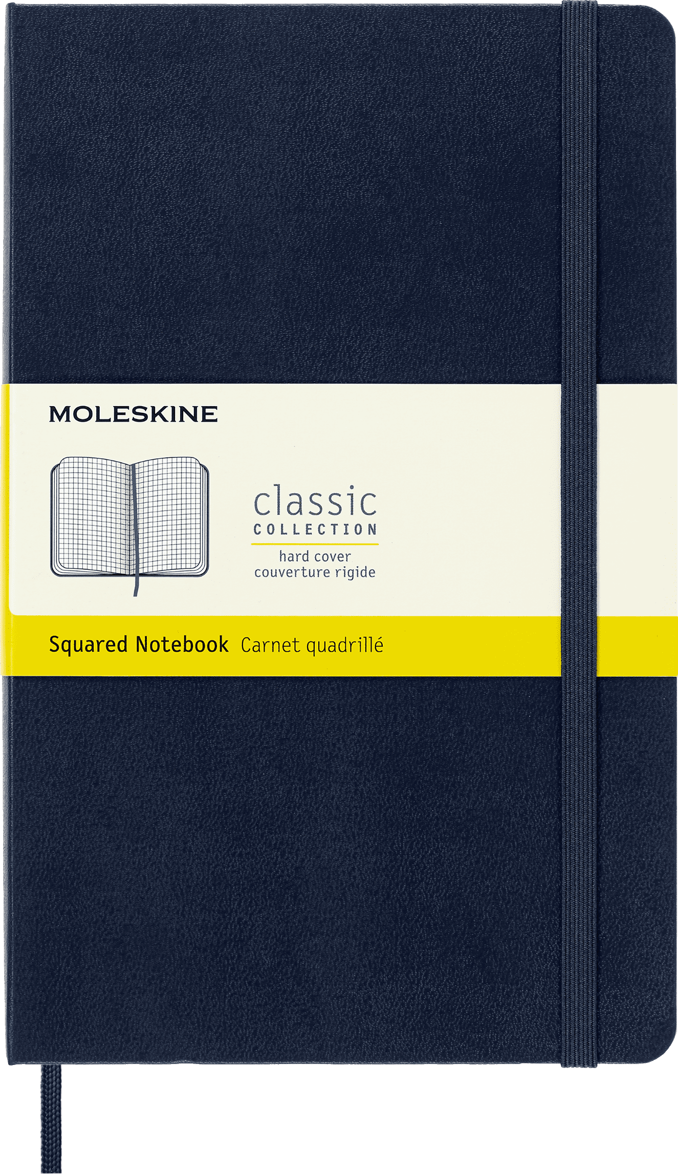 Moleskine Classic Notebook, Hard Cover, Large (5" x 8.25"), Squared, Sapphire Blue